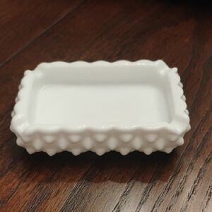 Milk Glass Hobnail Ashtray Or Trinket Dish